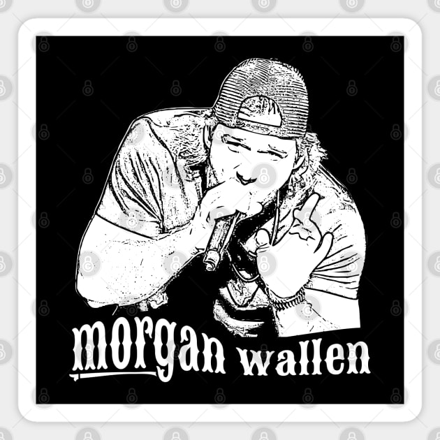 Morgan wallen // White retro Magnet by Degiab